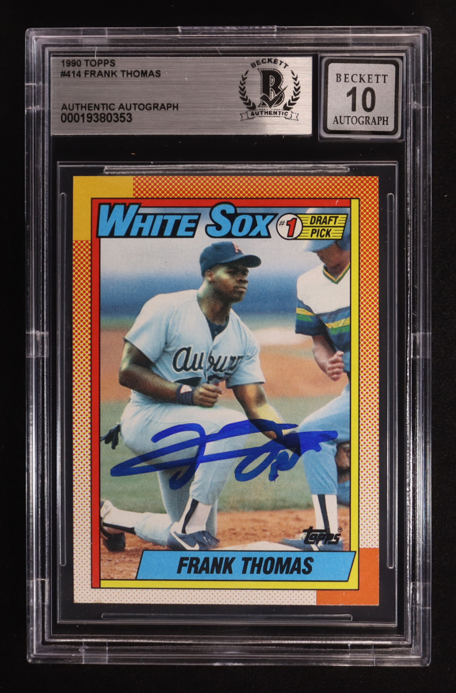 Frank Thomas Signed 1990 Topps #414 RC (BGS Authentic | Autograph Graded BGS 10) at PristineAuction.com Frank Thomas Signed 1990 Topps #414 RC (BGS Authentic | Autograph Graded BGS 10) at PristineAuction.com