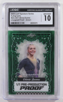 Olivia Dunne 2025 Leaf Signature Series Autographs Pre-Production Green Shimmer Unsigned Proof #BA-OD1 #1/1 (CGC 10) at PristineAuction.com