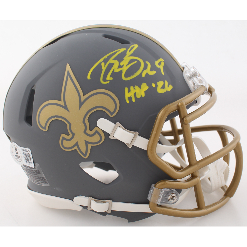 Drew Brees Signed Saints Slate Alternate Speed Mini Helmet