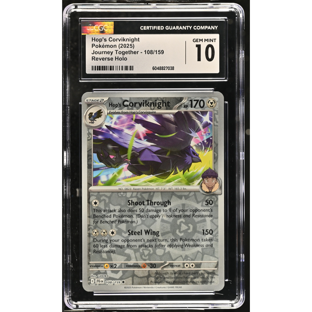Hop's Corviknight 2025 Pokemon Journey Together #108/159 (CGC 10) at PristineAuction.com