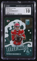 Patrick Mahomes II 2024 Panini Donruss Elite Title Waves Green #10 (CGC 10) at PristineAuction.com