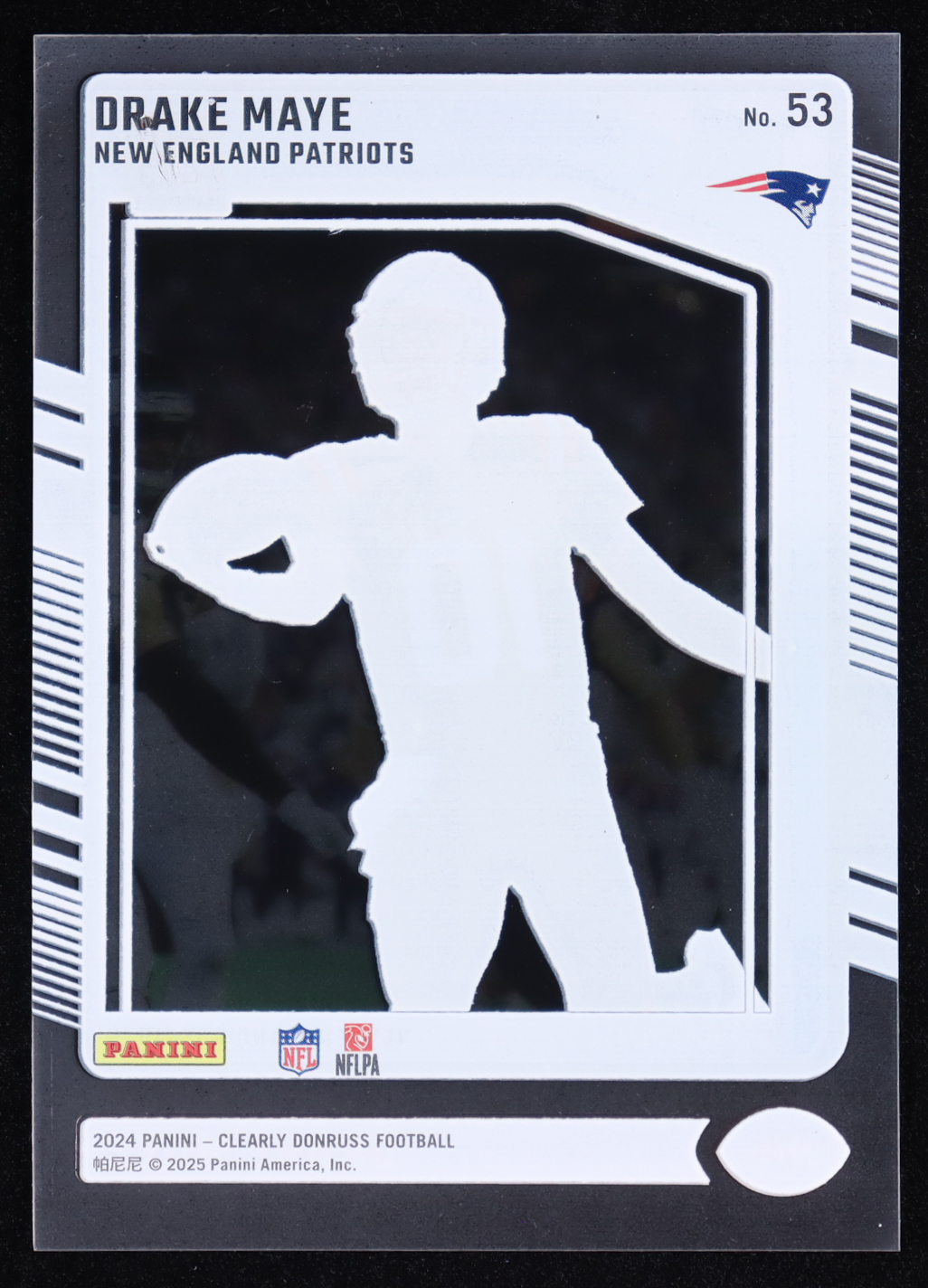 Drake Maye 2024 Clearly Donruss #53 RR RC at PristineAuction.com Drake Maye 2024 Clearly Donruss #53 RR RC at PristineAuction.com