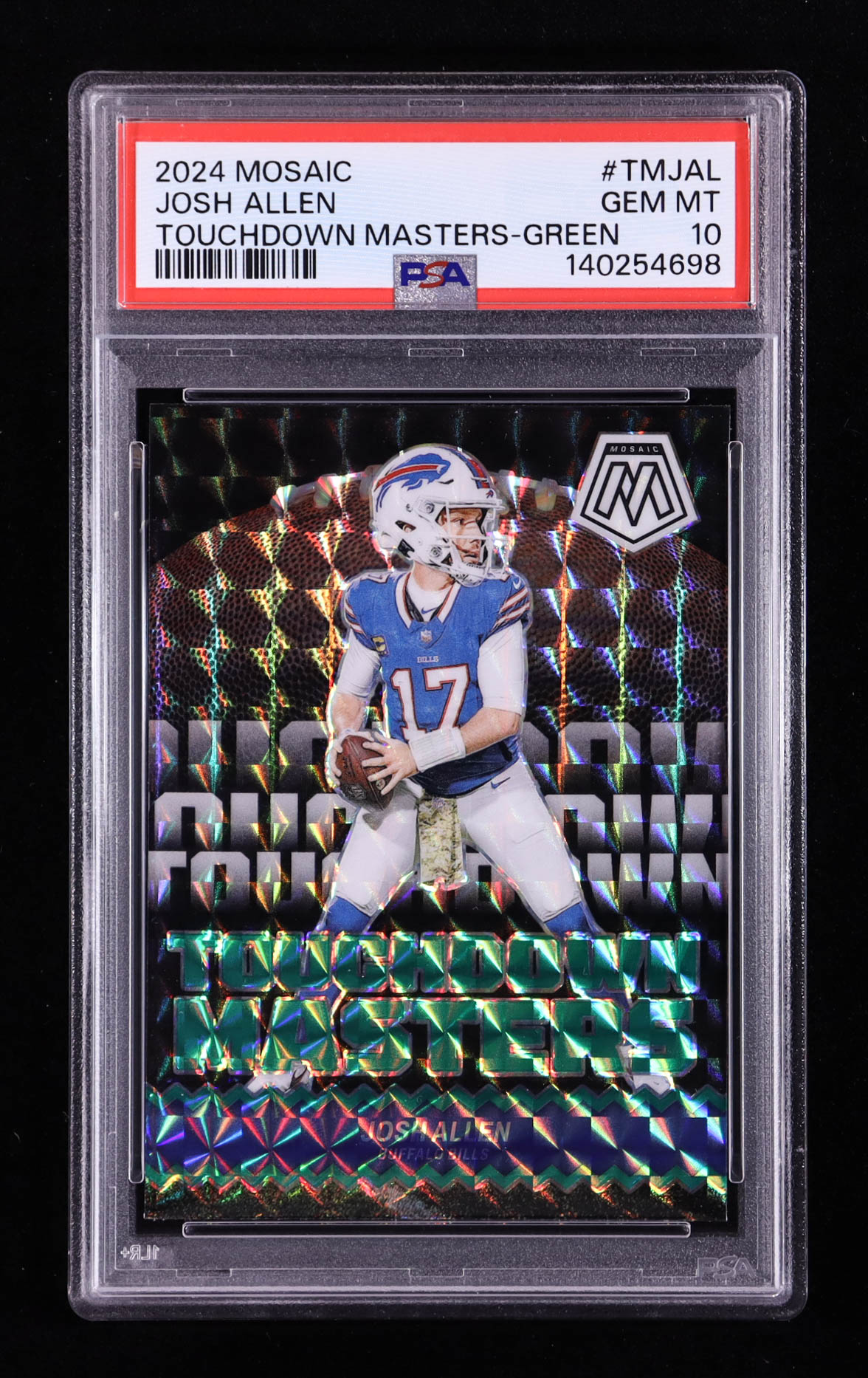 Josh Allen 2024 Panini Mosaic Touchdown Masters Mosaic Green #7 (PSA 10) at PristineAuction.com Josh Allen 2024 Panini Mosaic Touchdown Masters Mosaic Green #7 (PSA 10) at PristineAuction.com