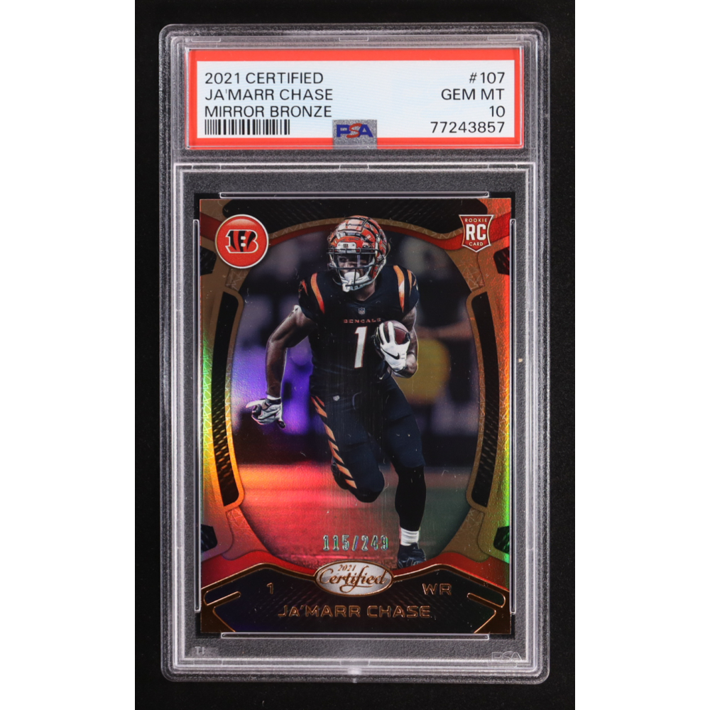 Ja'Marr Chase 2021 Certified Mirror Bronze #107 #115/249 RC (PSA 10) at PristineAuction.com