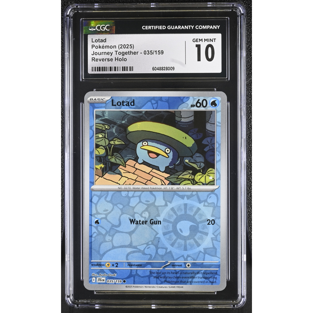Lotad 2025 Pokemon Journey Together #035/159 (CGC 10) at PristineAuction.com