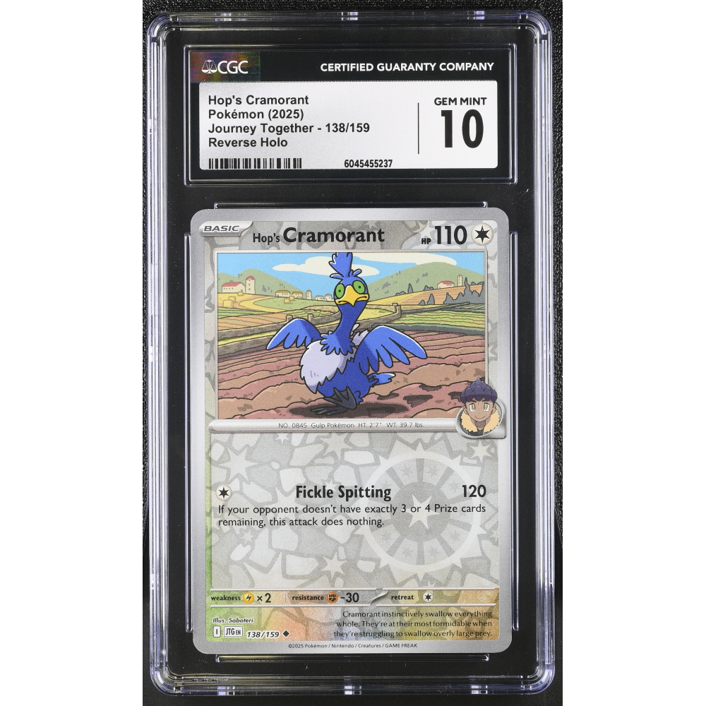 Hop's Cramorant 2025 Pokemon Journey Together #138/159 (CGC 10) at PristineAuction.com