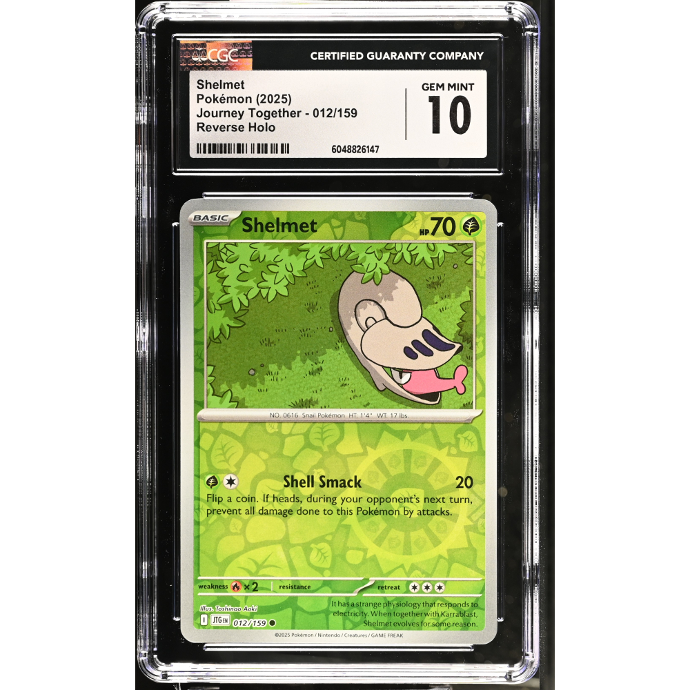 Shelmet 2025 Pokemon Journey Together #012/159 (CGC 10) at PristineAuction.com