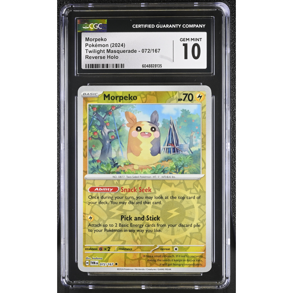 Morpeko 2024 Pokemon Twilight Masquerade #072/167 (CGC 10) at PristineAuction.com