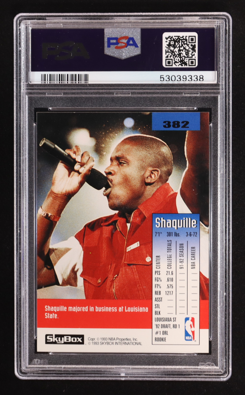 Shaquille O'Neal 1992-93 SkyBox #382 SP RC (PSA 9) at PristineAuction.com Shaquille O'Neal 1992-93 SkyBox #382 SP RC (PSA 9) at PristineAuction.com