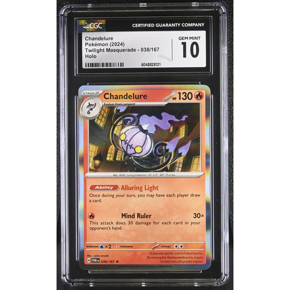 Chandelure 2024 Pokemon Twilight Masquerade #038/167 (CGC 10) at PristineAuction.com