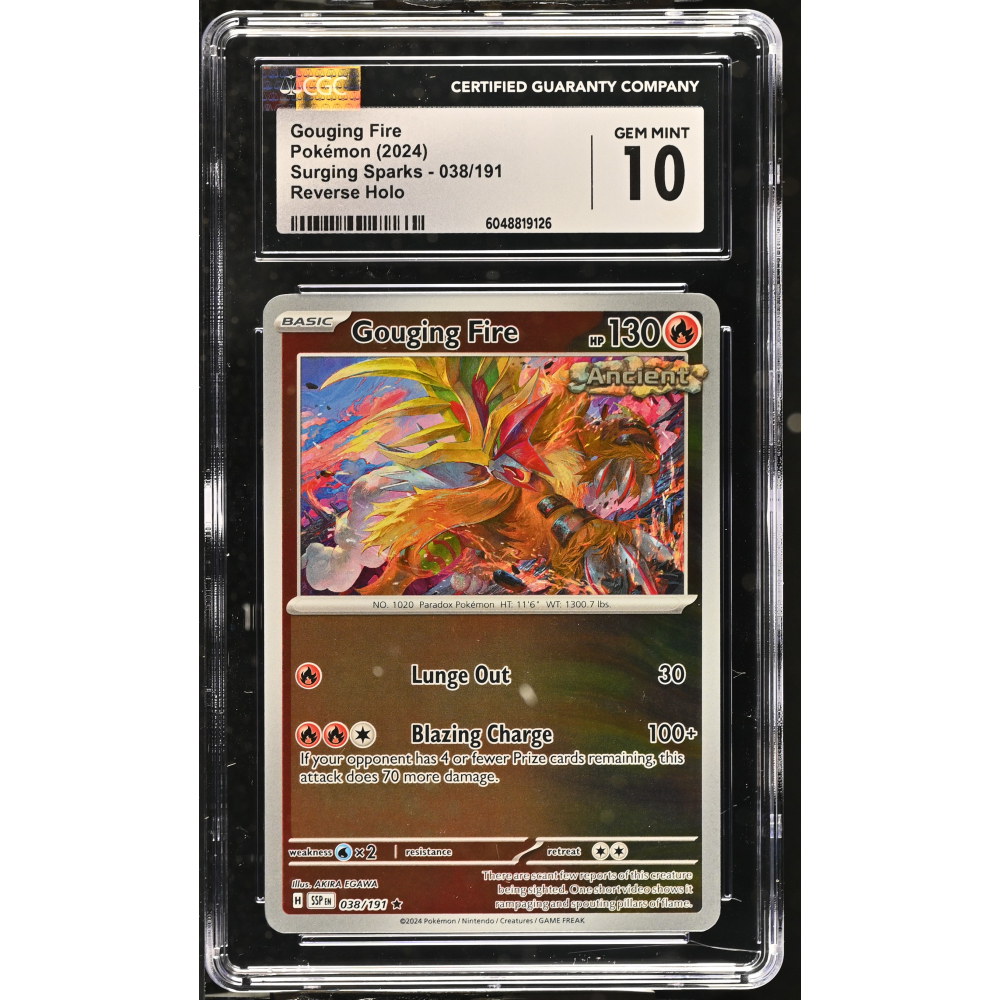Gouging Fire 2024 Pokemon Surging Sparks #038/191 (CGC 10) at PristineAuction.com