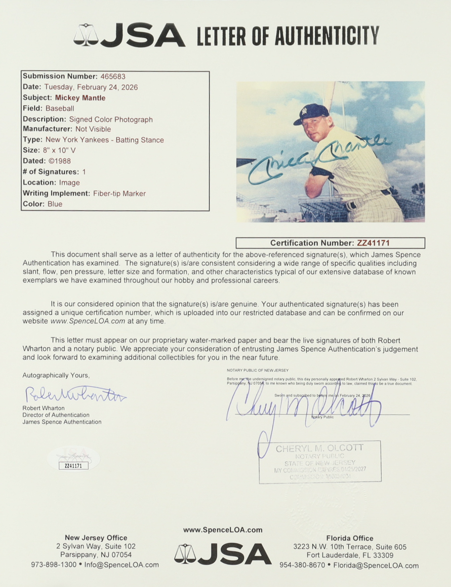 Mickey Mantle Signed Yankees Custom Photo Plaque Display (JSA) at PristineAuction.com Mickey Mantle Signed Yankees Custom Photo Plaque Display (JSA) at PristineAuction.com