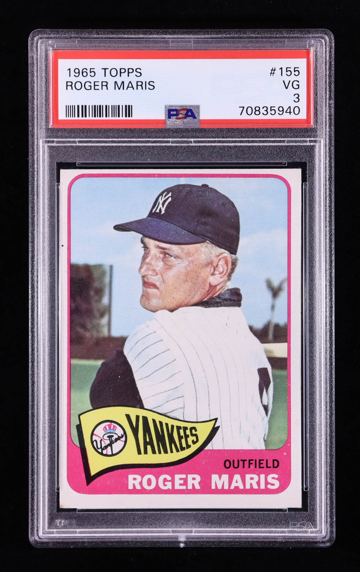 Roger Maris 1965 Topps #155 (PSA 3) at PristineAuction.com Roger Maris 1965 Topps #155 (PSA 3) at PristineAuction.com