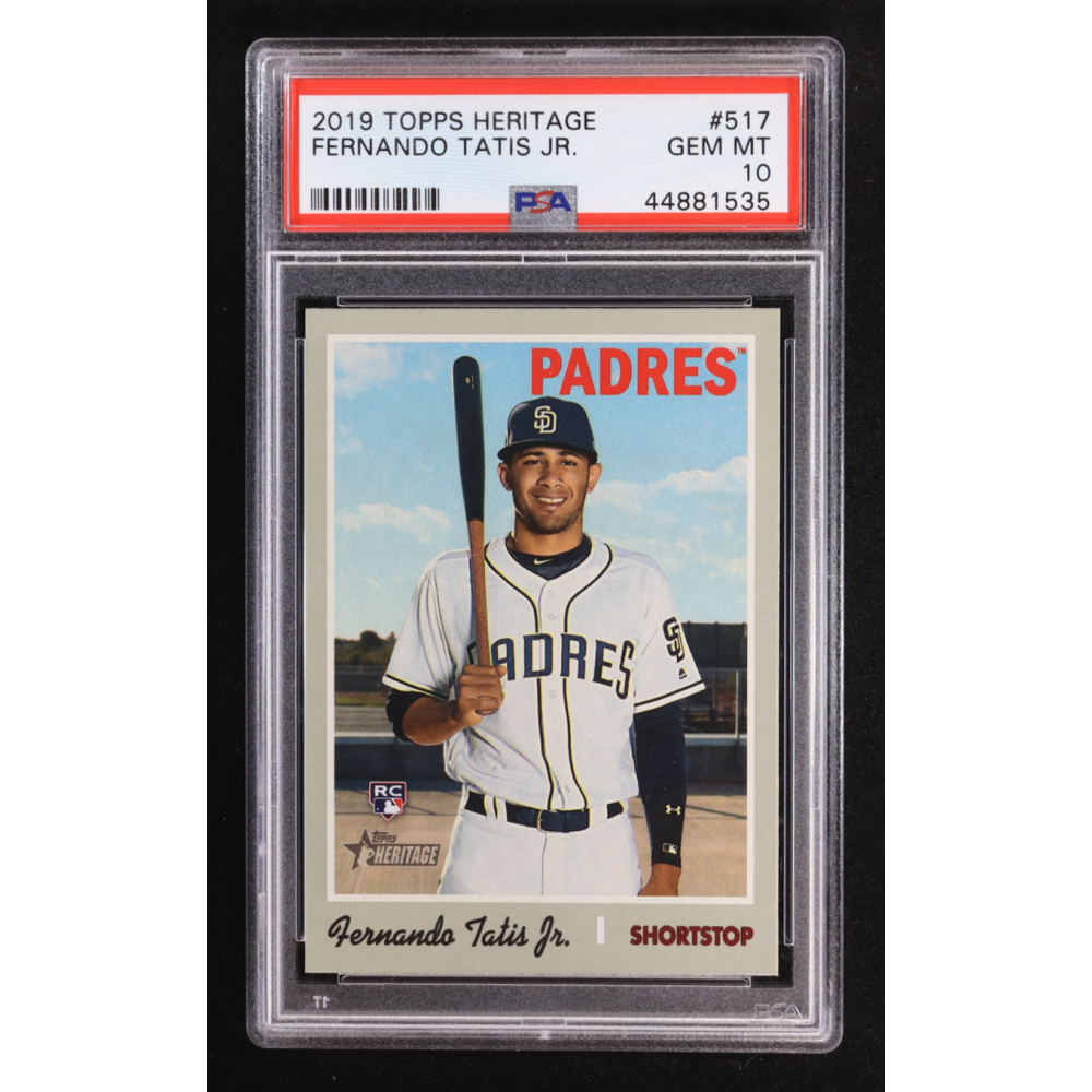 Fernando Tatis Jr. 2019 Topps Heritage #517 RC (PSA 10) at PristineAuction.com