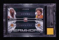 Kobe Bryant 2009-10 Donruss Elite Teamwork Combos Green #13 With Warm-Up Suit Swatch (BGS) at PristineAuction.com