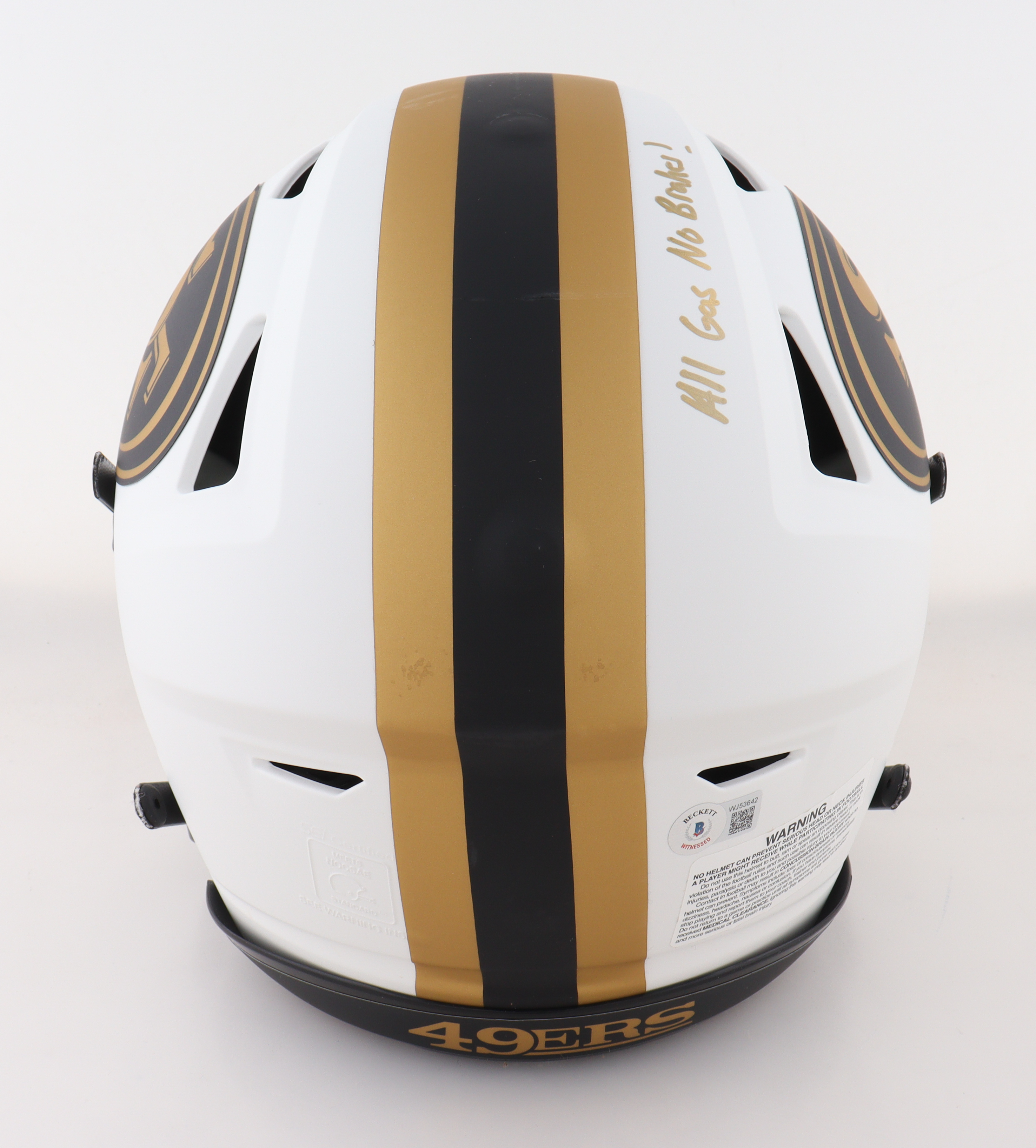 Nick Bosa Signed 49ers Full-Size Authentic On-Field Lunar Eclipse Alternate Speedflex Helmet with Visor Inscribed "All Gas, No Brakes!" (Beckett) at PristineAuction.com Nick Bosa Signed 49ers Full-Size Authentic On-Field Lunar Eclipse Alternate Speedflex Helmet with Visor Inscribed "All Gas, No Brakes!" (Beckett) at PristineAuction.com