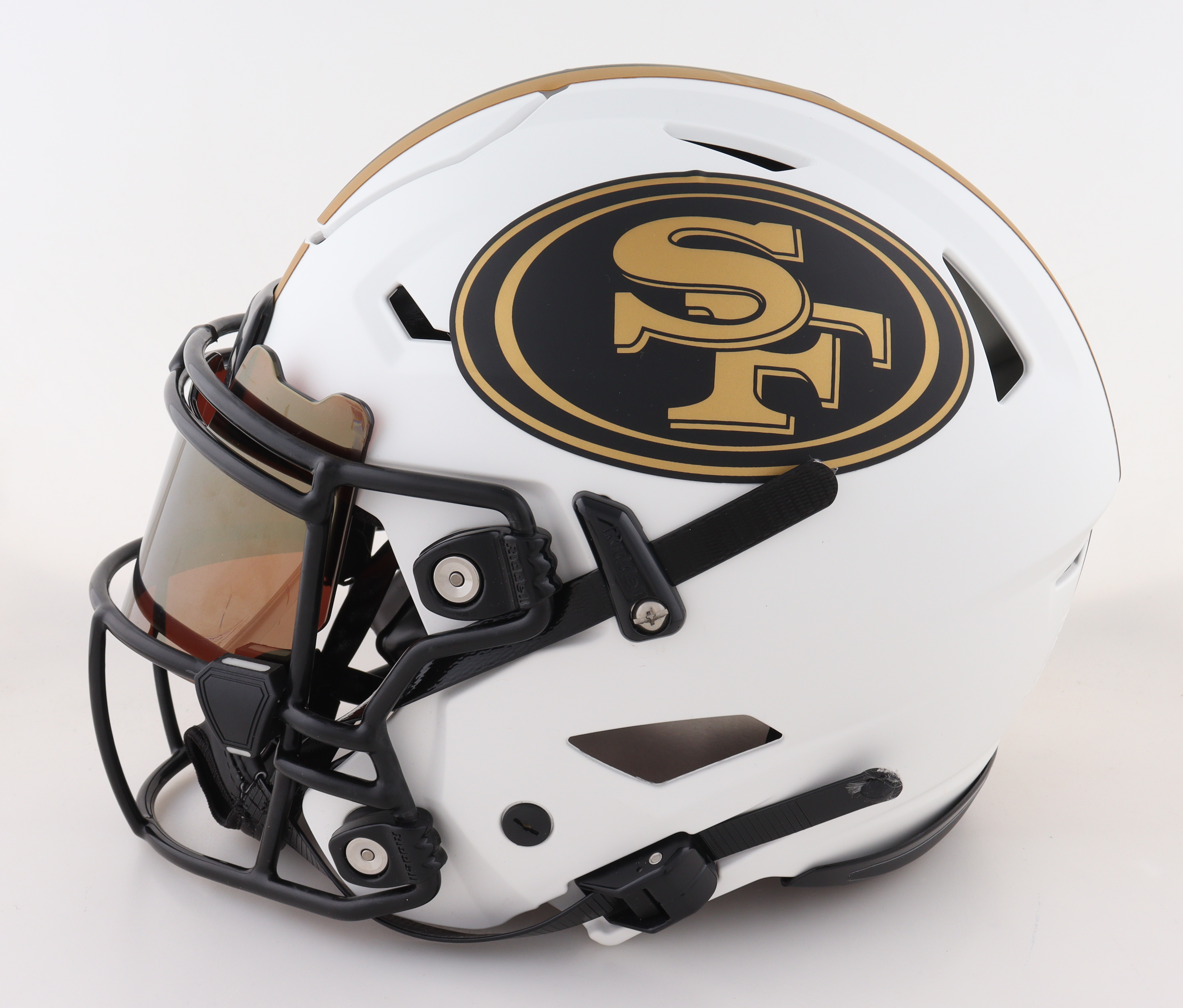 Nick Bosa Signed 49ers Full-Size Authentic On-Field Lunar Eclipse Alternate Speedflex Helmet with Visor Inscribed "All Gas, No Brakes!" (Beckett) at PristineAuction.com Nick Bosa Signed 49ers Full-Size Authentic On-Field Lunar Eclipse Alternate Speedflex Helmet with Visor Inscribed "All Gas, No Brakes!" (Beckett) at PristineAuction.com