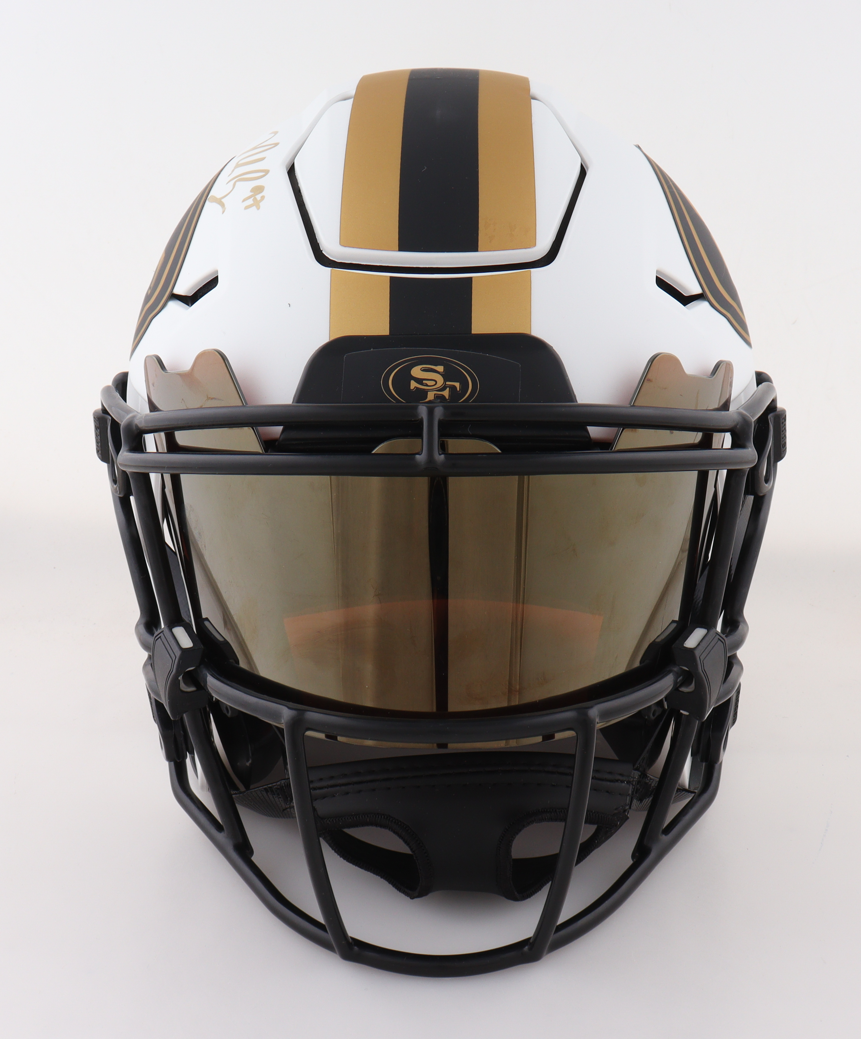 Nick Bosa Signed 49ers Full-Size Authentic On-Field Lunar Eclipse Alternate Speedflex Helmet with Visor Inscribed "All Gas, No Brakes!" (Beckett) at PristineAuction.com Nick Bosa Signed 49ers Full-Size Authentic On-Field Lunar Eclipse Alternate Speedflex Helmet with Visor Inscribed "All Gas, No Brakes!" (Beckett) at PristineAuction.com