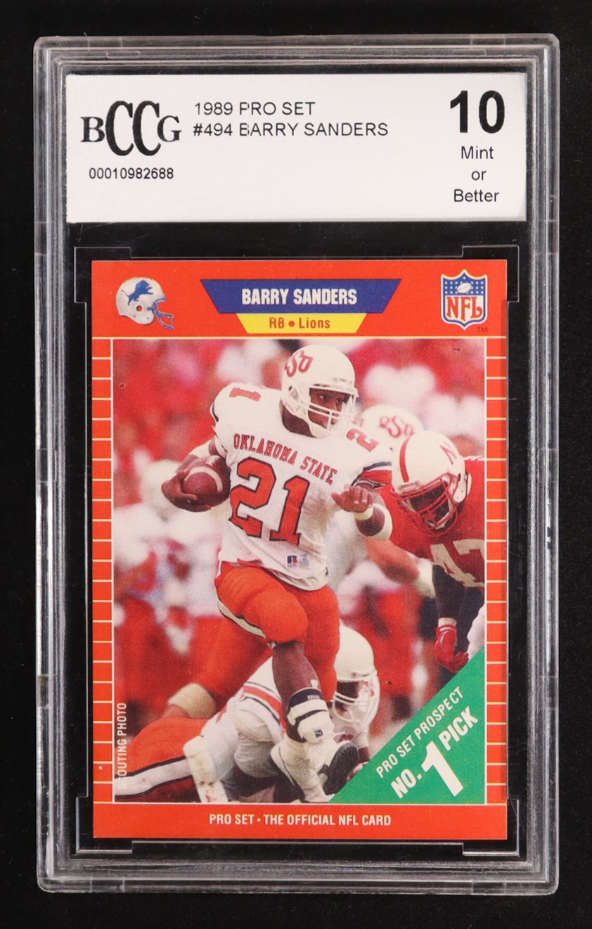 Barry Sanders 1989 Pro Set #494 RC (BCCG 10) at PristineAuction.com Barry Sanders 1989 Pro Set #494 RC (BCCG 10) at PristineAuction.com