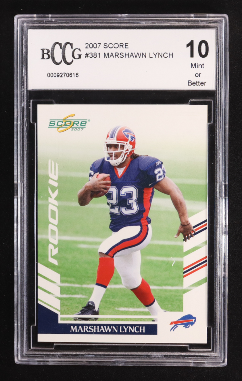 Marshawn Lynch 2007 Score #381 RC (BCCG 10) at PristineAuction.com Marshawn Lynch 2007 Score #381 RC (BCCG 10) at PristineAuction.com