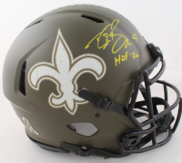 Drew Brees Signed Saints Full-Size Authentic On-Field Salute To Service Alternate Speed Helmet Inscribed "HOF '26" (Beckett) at PristineAuction.com