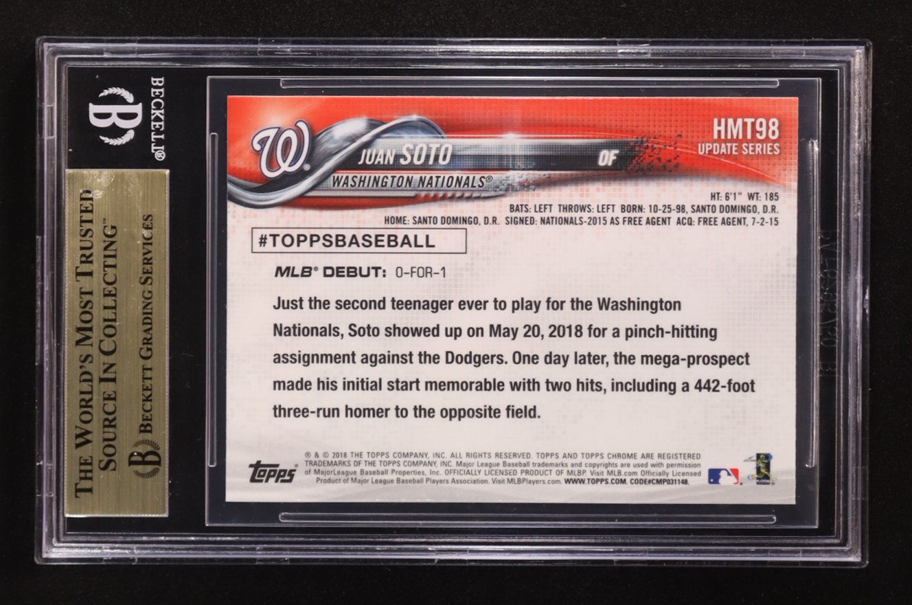 Juan Soto 2018 Topps Chrome Update #HMT98 RD RC (BGS 9.5) at PristineAuction.com Juan Soto 2018 Topps Chrome Update #HMT98 RD RC (BGS 9.5) at PristineAuction.com