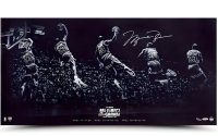 Michael Jordan Signed LE "Kiss the Rim" Bulls 18x36 Photo (UDA) at PristineAuction.com