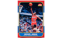 Michael Jordan Signed "1986-87 Fleer #57 RC" 12.5x17.5 Photo (UDA) at PristineAuction.com