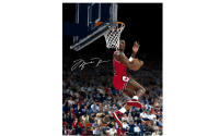 Michael Jordan Signed LE Bulls "Cradle Dunk" 30x40 Photo (UDA) at PristineAuction.com