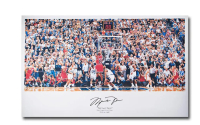 Michael Jordan Signed Bulls "The Last Shot" 22x36 Print (UDA) at PristineAuction.com