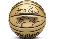 Michael Jordan & Larry Bird Signed LE Molten Gold Basketball (UDA) at PristineAuction.com