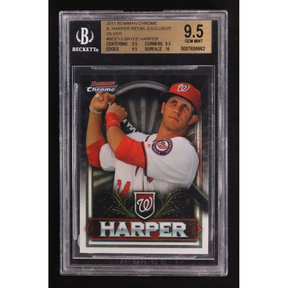 Bryce Harper 2011 Bowman Chrome Bryce Harper Retail Exclusive Silver #BCE1S (BGS 9.5) at PristineAuction.com
