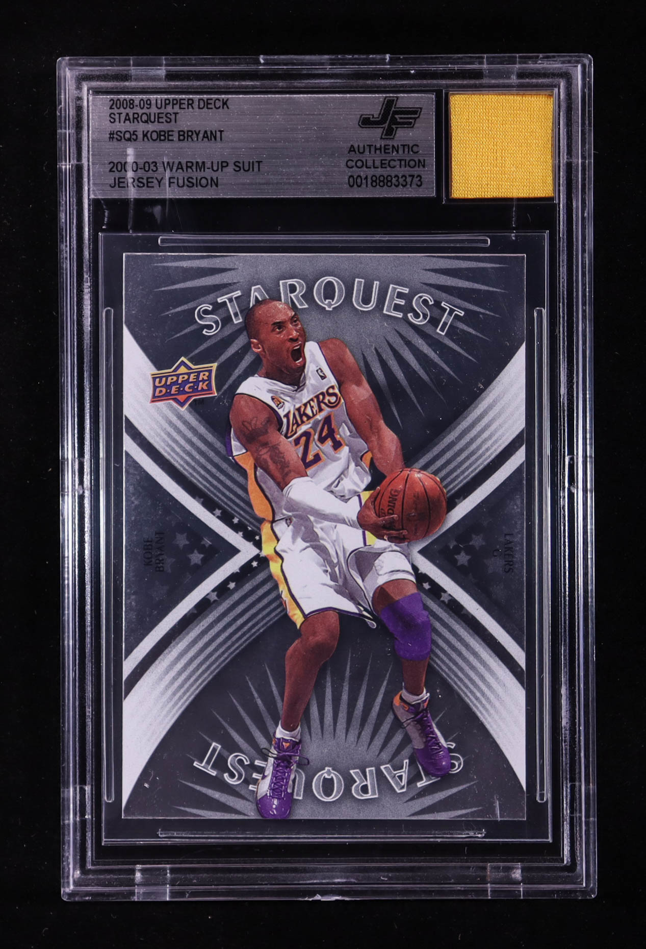 Kobe Bryant 2008-09 Upper Deck Starquest #SQ5 With Warm-Up Suit Swatch (BGS) at PristineAuction.com Kobe Bryant 2008-09 Upper Deck Starquest #SQ5 With Warm-Up Suit Swatch (BGS) at PristineAuction.com