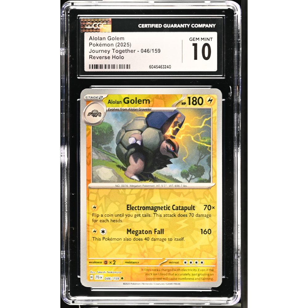 Alolan Golem 2025 Pokemon Journey Together #046/159 (CGC 10) at PristineAuction.com