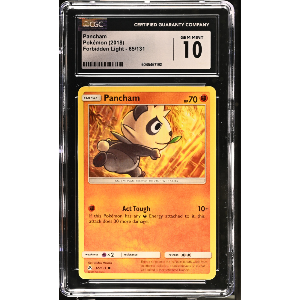 Pancham 2018 Pokemon Forbidden Light #65/131 (CGC 10) at PristineAuction.com