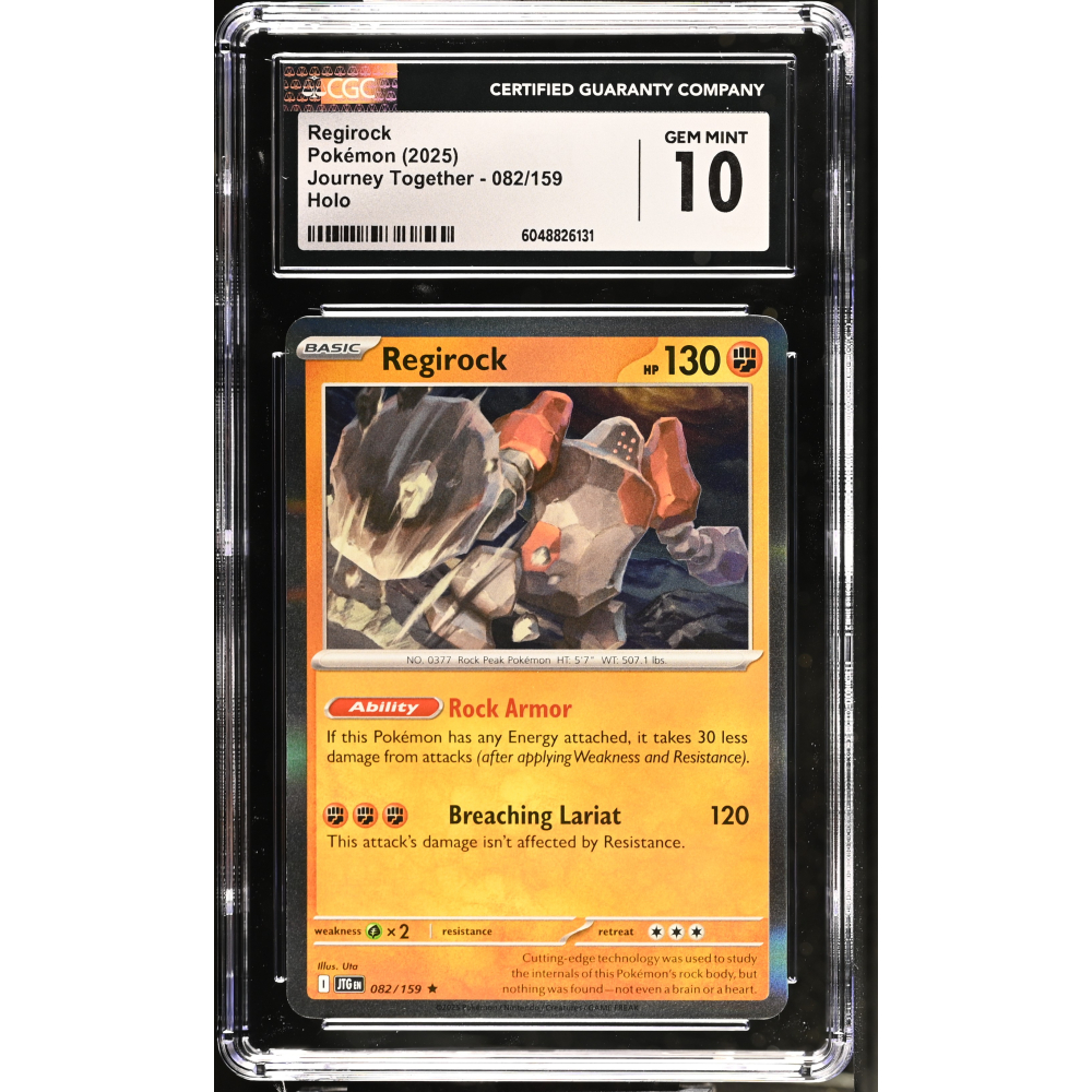 Regirock 2025 Pokemon Journey Together #082/159 (CGC 10) at PristineAuction.com