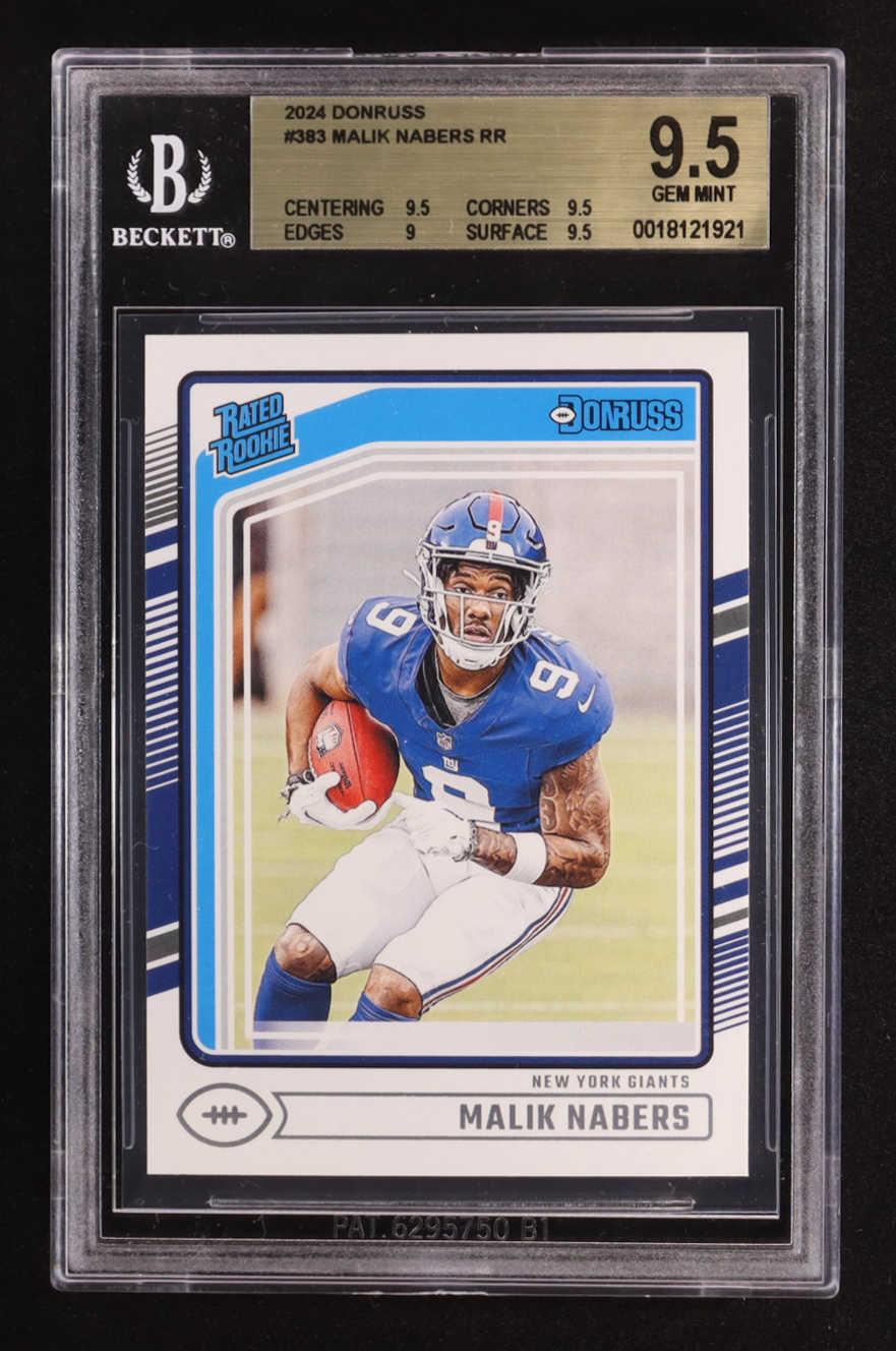 Malik Nabers 2024 Donruss #383 RR RC (BGS 9.5) at PristineAuction.com Malik Nabers 2024 Donruss #383 RR RC (BGS 9.5) at PristineAuction.com