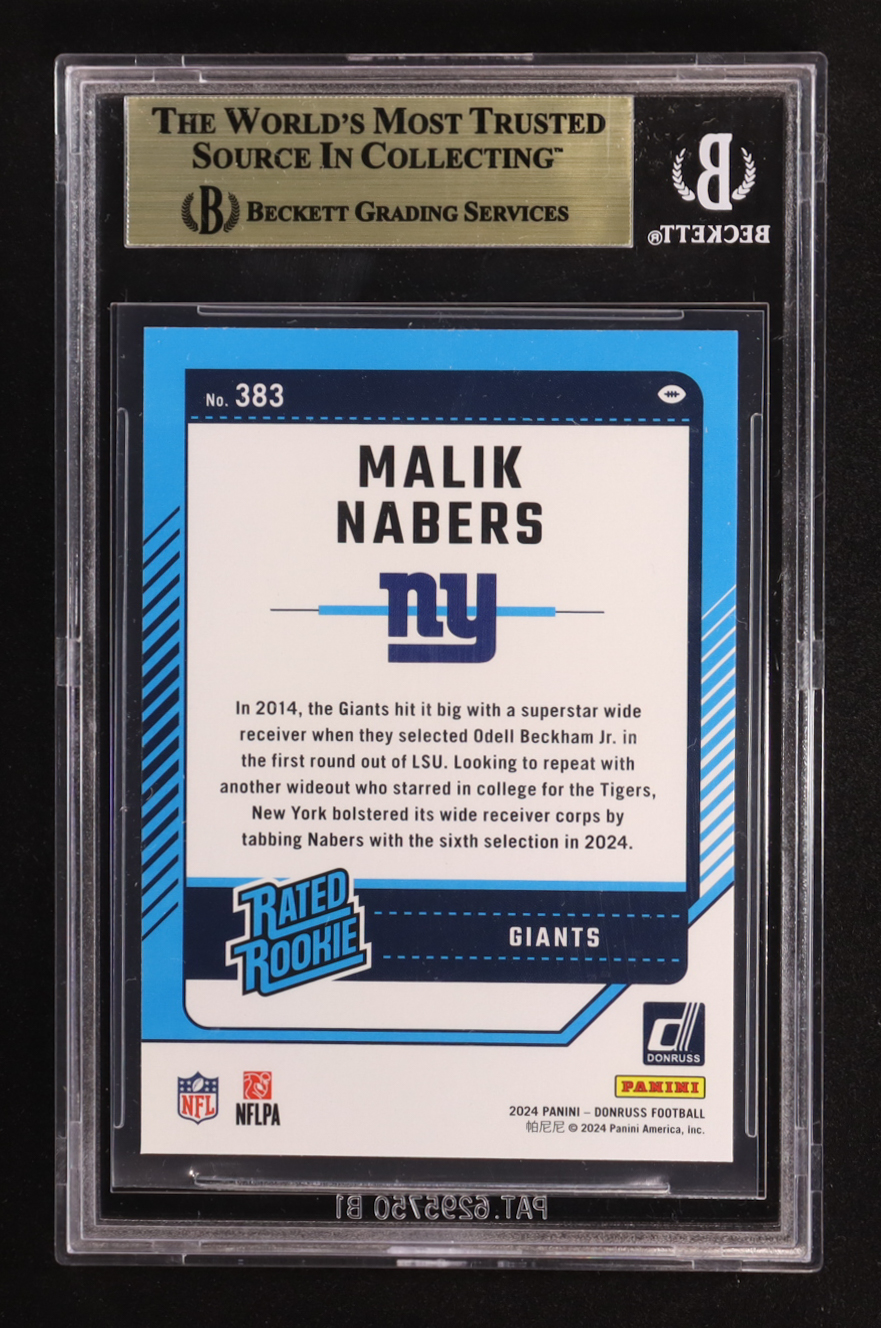 Malik Nabers 2024 Donruss #383 RR RC (BGS 9.5) at PristineAuction.com Malik Nabers 2024 Donruss #383 RR RC (BGS 9.5) at PristineAuction.com