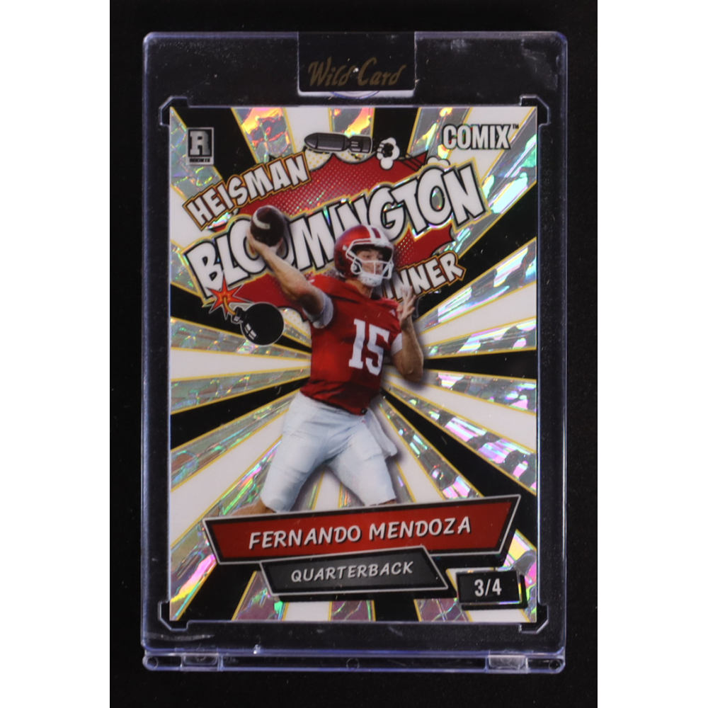 Fernando Mendoza 2025 Wild Card Comix Bloomington Island Foil Silver #FM03 #3/4 RC at PristineAuction.com
