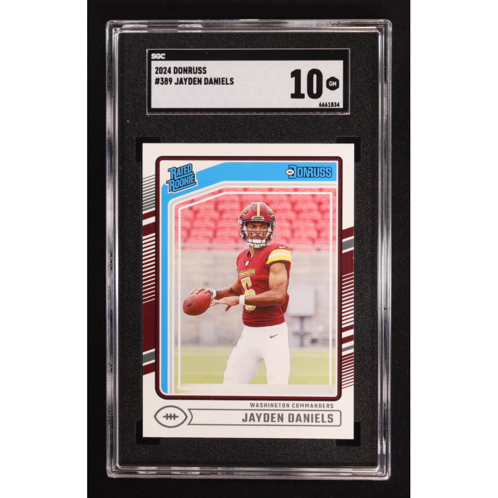 Jayden Daniels 2024 Donruss #389 RR RC (SGC 10) at PristineAuction.com