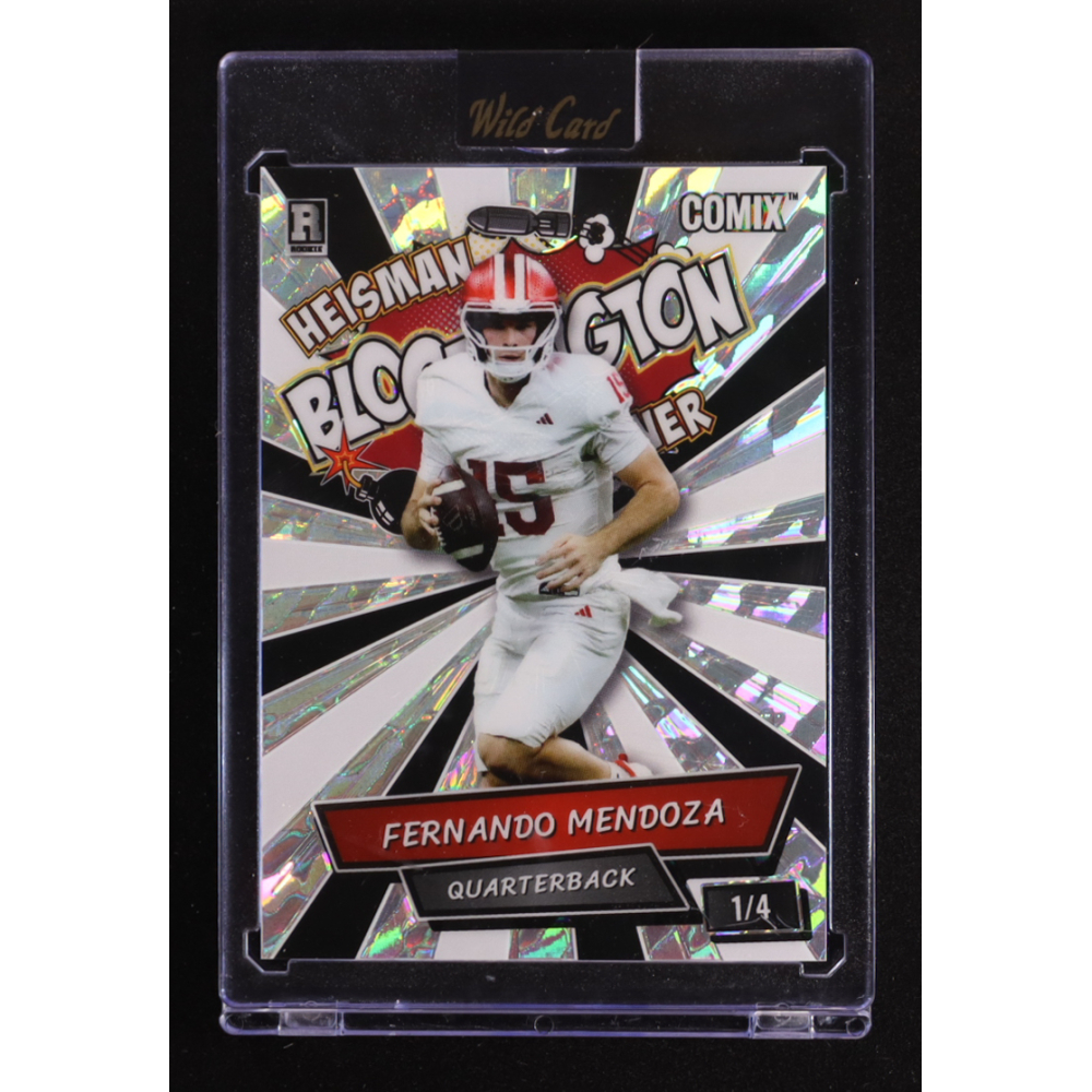 Fernando Mendoza 2025 Wild Card Comix Bloomington Island Foil Silver #FM011 #1/4 RC at PristineAuction.com