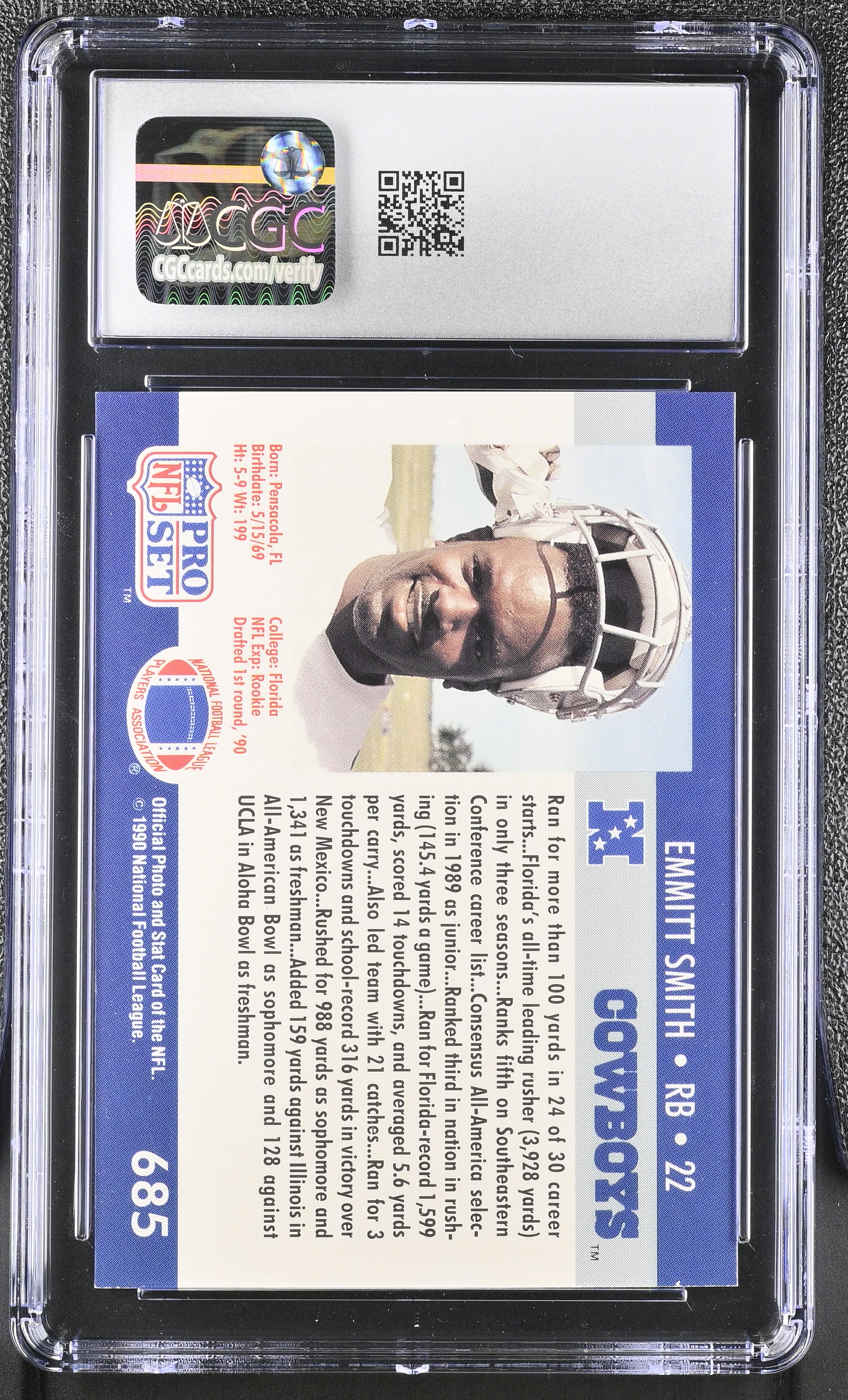 Emmitt Smith 1990 Pro Set #685 RC (CGC 8.5) at PristineAuction.com Emmitt Smith 1990 Pro Set #685 RC (CGC 8.5) at PristineAuction.com