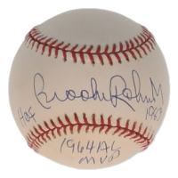 Brooks Robinson Signed OAL Baseball Inscribed "HOF 1983" & "1964 AL MVP" (Beckett) at PristineAuction.com