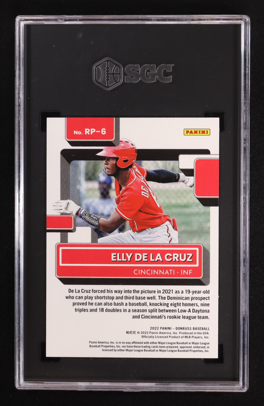 Elly De La Cruz 2022 Donruss Rated Prospects Diamond #6 (SGC 9.5) at PristineAuction.com Elly De La Cruz 2022 Donruss Rated Prospects Diamond #6 (SGC 9.5) at PristineAuction.com