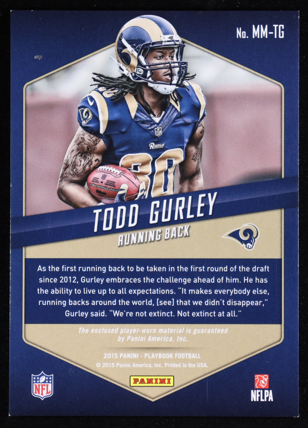 Todd Gurley 2015 Panini Playbook Mammoth Jerseys #16 #19/99 RC at PristineAuction.com Todd Gurley 2015 Panini Playbook Mammoth Jerseys #16 #19/99 RC at PristineAuction.com