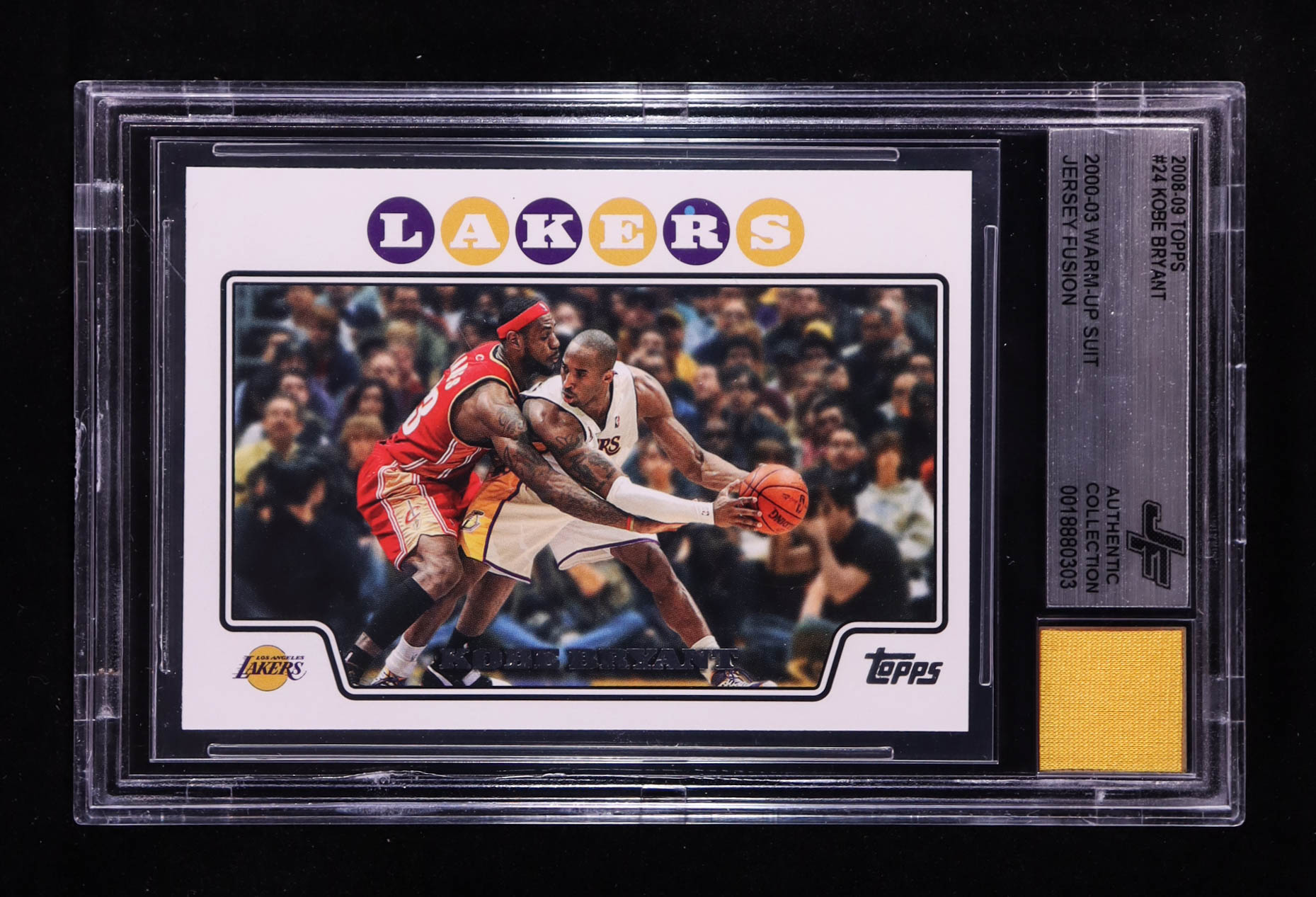 Kobe Bryant 2008-09 Topps #24 With Warm-Up Suit Swatch (BGS) at PristineAuction.com Kobe Bryant 2008-09 Topps #24 With Warm-Up Suit Swatch (BGS) at PristineAuction.com