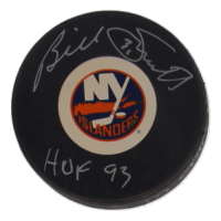 Billy Smith Signed Islanders Logo Hockey Puck Inscribed "HOF 93" (SportAuthentix) at PristineAuction.com
