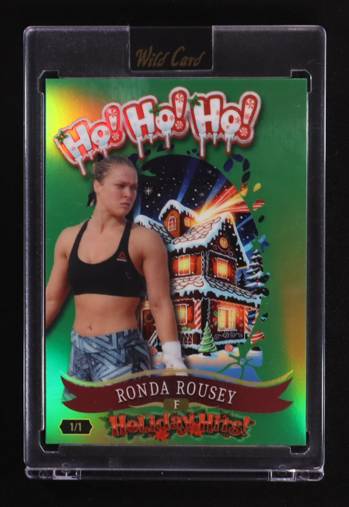 Ronda Rousey 2025 Wild Card Holiday Hits Ho! Ho! Ho! Prismatic Green #HH3H1GRA5RR #1/1 at PristineAuction.com Ronda Rousey 2025 Wild Card Holiday Hits Ho! Ho! Ho! Prismatic Green #HH3H1GRA5RR #1/1 at PristineAuction.com