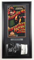 Mike Tyson Signed Custom Framed Hennessy Boxing Glove Display with Tyson vs. Holmes Plaza Poster (PSA & Tyson) at PristineAuction.com
