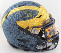 Tom Brady Signed Michigan Wolverines Full-Size Authentic On-Field Custom Swarovski Crystal Speedflex Helmet with Visor (Fanatics) at PristineAuction.com